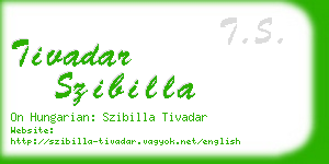 tivadar szibilla business card